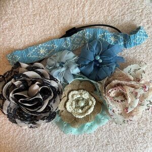 Assortment Hair Accessories - Blue, Beige, Cream
